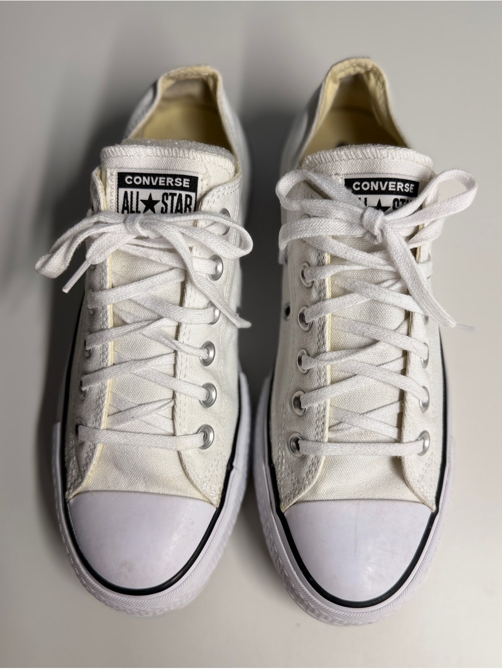 Converse White Low Top Canvas Sneakers